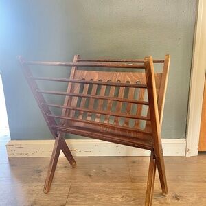 Vintage Wooden Magazine Rack